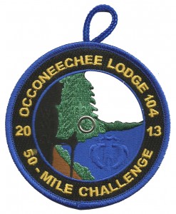 The blue border eX2013-9 was issued to cub scout participants that hiked a portion of the trail.