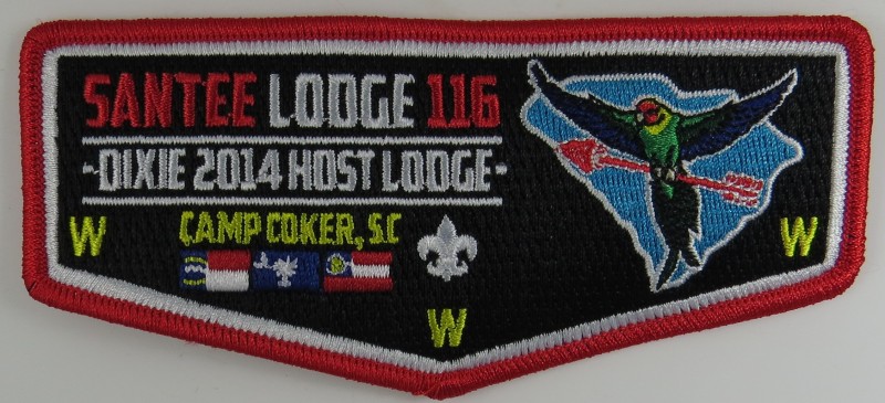 Santee Lodge 116 S43 Flap issued for Dixie Fellowship service